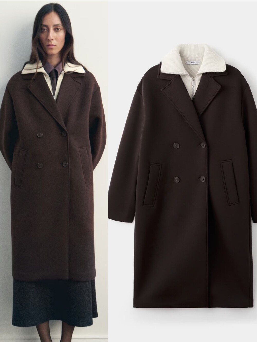 MANGO Long Combined Coat